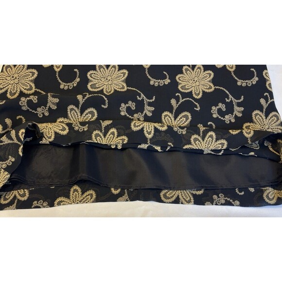 TALBOTS Vintage Floral Brocade Sheath Dress 6 Black Metallic Gold Jacquard Party - Picture 8 of 12